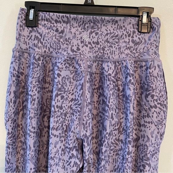 Athleta Salutation Printed Crop Jogger Pants Purple Animal Cheetah size Small - Picture 8 of 8